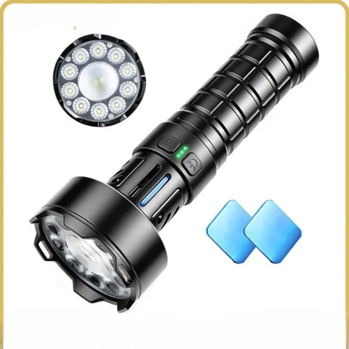 跨境新品LED强光手电带磁铁三脚架驱蚊露营灯Type-c充电COB氛围灯